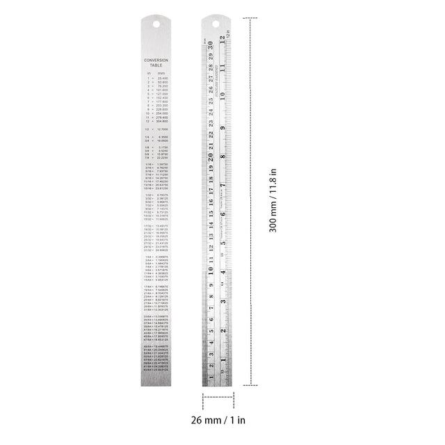 Stainless Steel Metal Ruler 30cm (12")