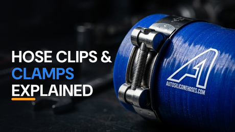 Hose clips and clamps explained - stainless T-bolt clamp on a branded silicone hose