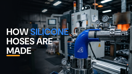 How silicone hoses are made - branded silicone elbow on a factory production line