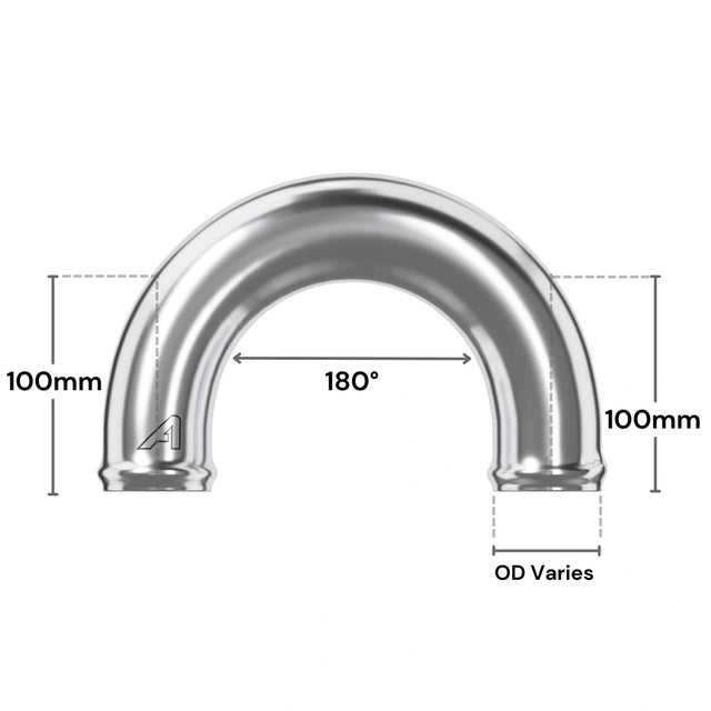 Aluminium 180 Degree Pipe